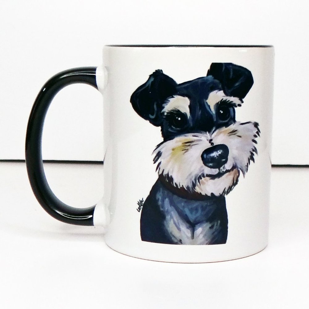 NEW  Schnauzer Breed Specific Ceramic Dog Lover Mug / Pet / Coffee/ Lee Keller